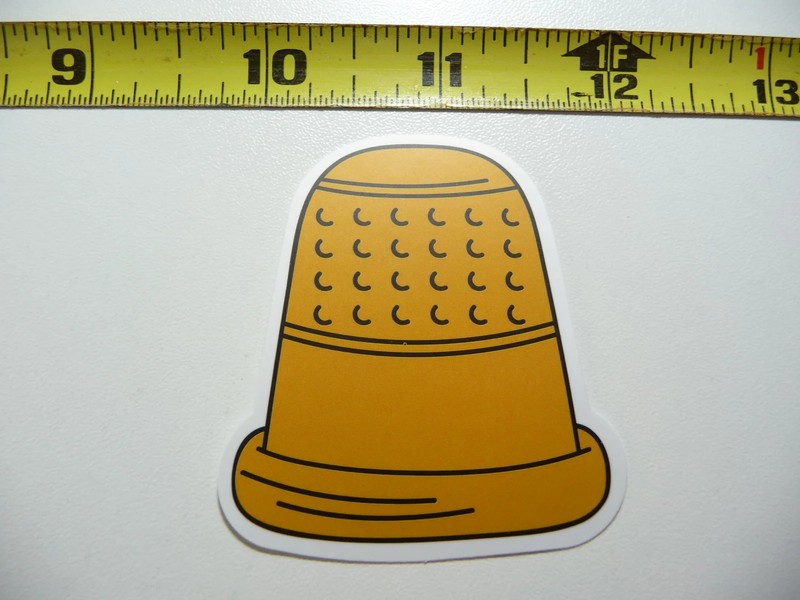 THIMBLE SEWING SMALL STICKER DECAL SEWING SEW CLOTHING SEAMSTRESS FUNNY