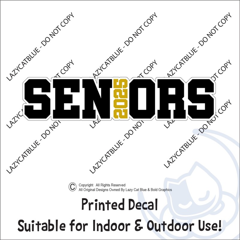 Senior 2025 Grad Decal Sticker Graduation Graduate Gift Cap School Student Class