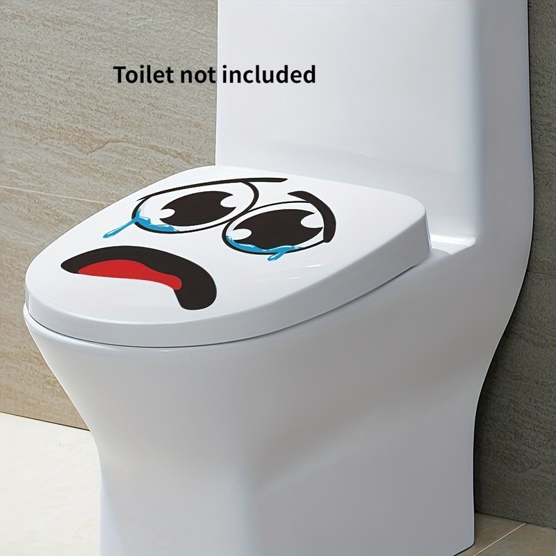 Lightweight Adaptable Compact Funny Crying Face Toilet Sticker for Bathroom Home gallery