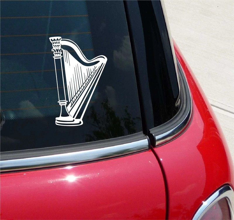 HARP MUSIC STRING CONCERT GRAPHIC DECAL STICKER ART CAR WALL DECOR