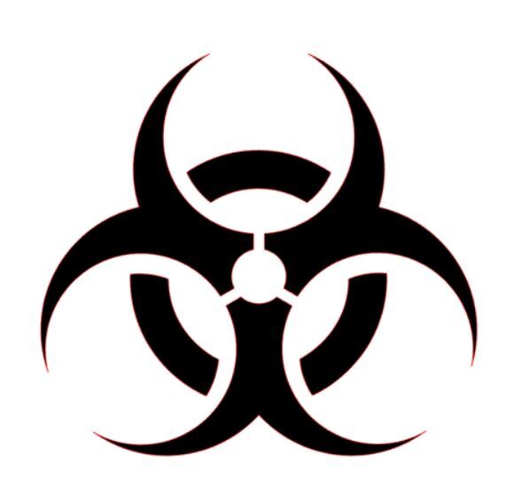 Biohazard Warning Decal Vinyl Sticker PICK SIZE COLOR Radiation Zombie Science