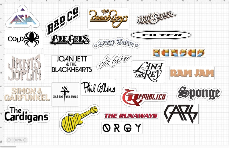 24 Classic Rock Stickers 60s 70s 80s 90s Rock & Roll Waterproof HOLOGRAPHIC gallery