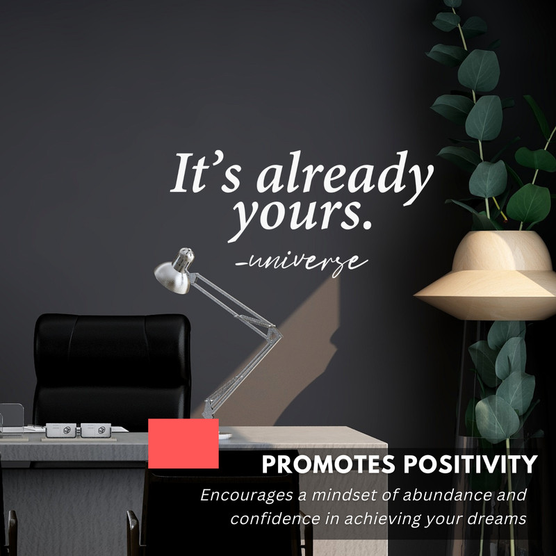 Inspirational Wall Decal Quote - It's Already Yours - Motivational Home Decor gallery