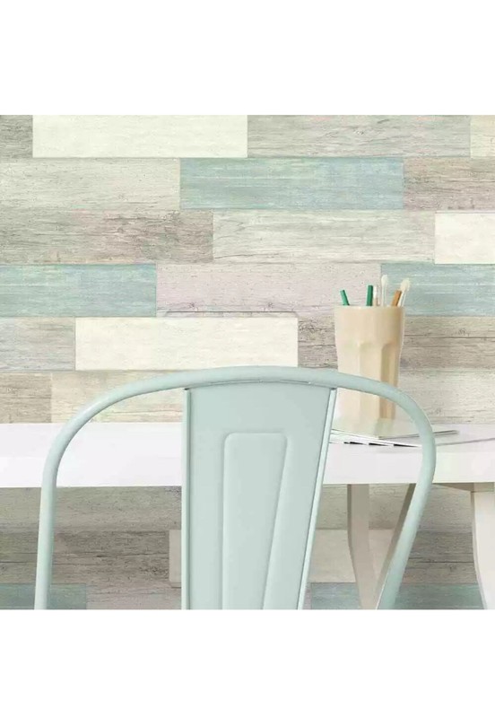 RoomMates Barn Wood Plank Blue Peel & Stick Wall Decals 16 pieces RMK3696GM