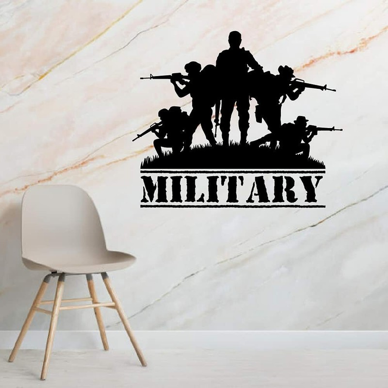 Military Brave Soldier Wall Sticker Art Decal for Boys Girls Room Bedroom Decals