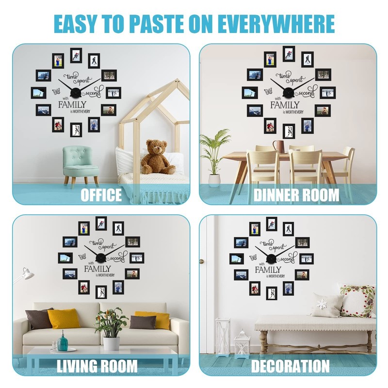 Sratte 3D Large Family Collage Photo DIY Wall Clock, 5 Inch Paper Photo Frame... gallery