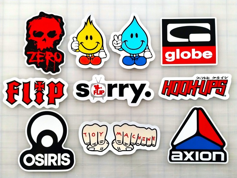 Skate Vinyl Sticker Pack Set 3 Skateboarding 90’s 00’s Osiris Globe Skate Brands