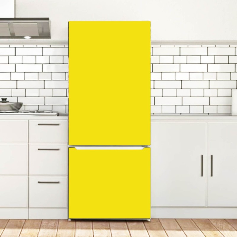 Light Yellow Fridge Wrap Self Adhesive Refrigerator Skin gallery