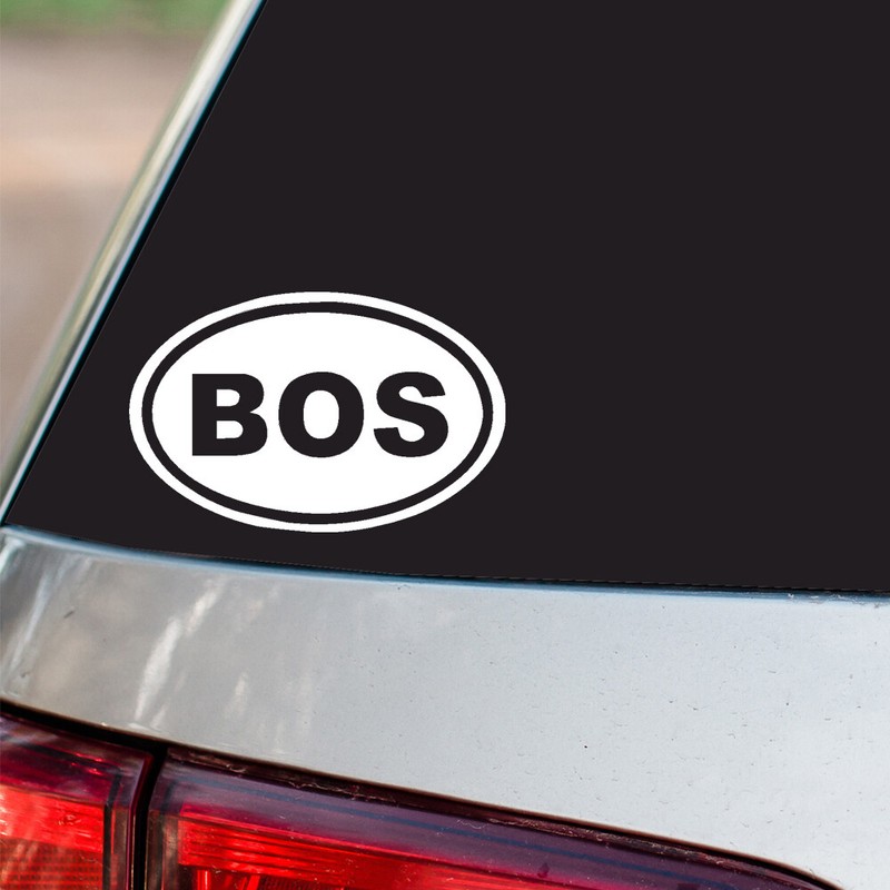 Bos Sticker Boston oval euro all chrome & regular vinyl color choices