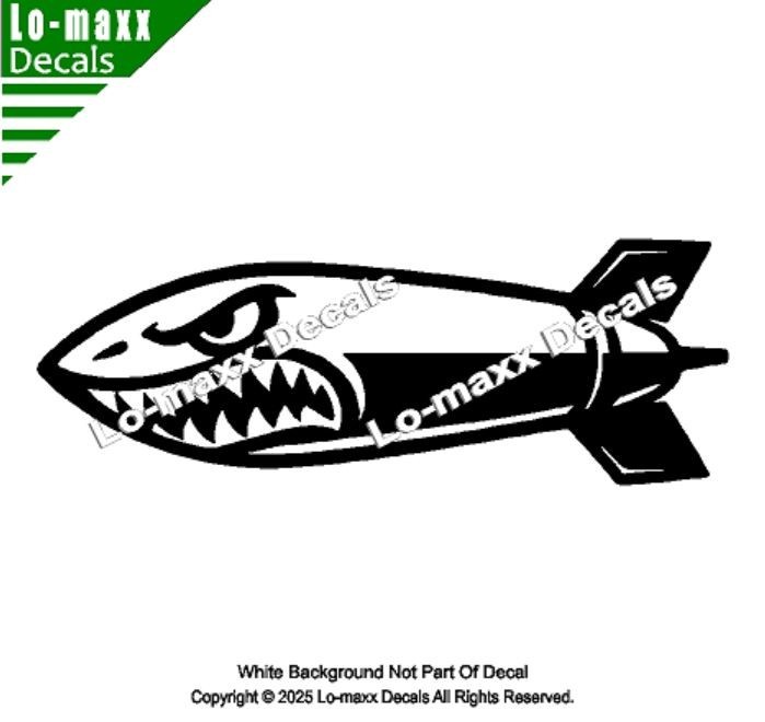 WW 2  Angry Fighter Bomb  Sticker Military Nose Art Style  Avery Dennison  Vinyl