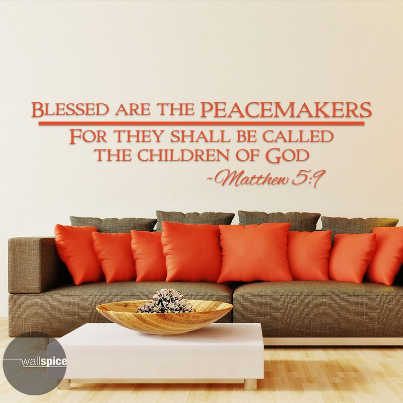 Matthew 5:9 Blessed Are The Peacemakers Vinyl Wall Decal Sticker