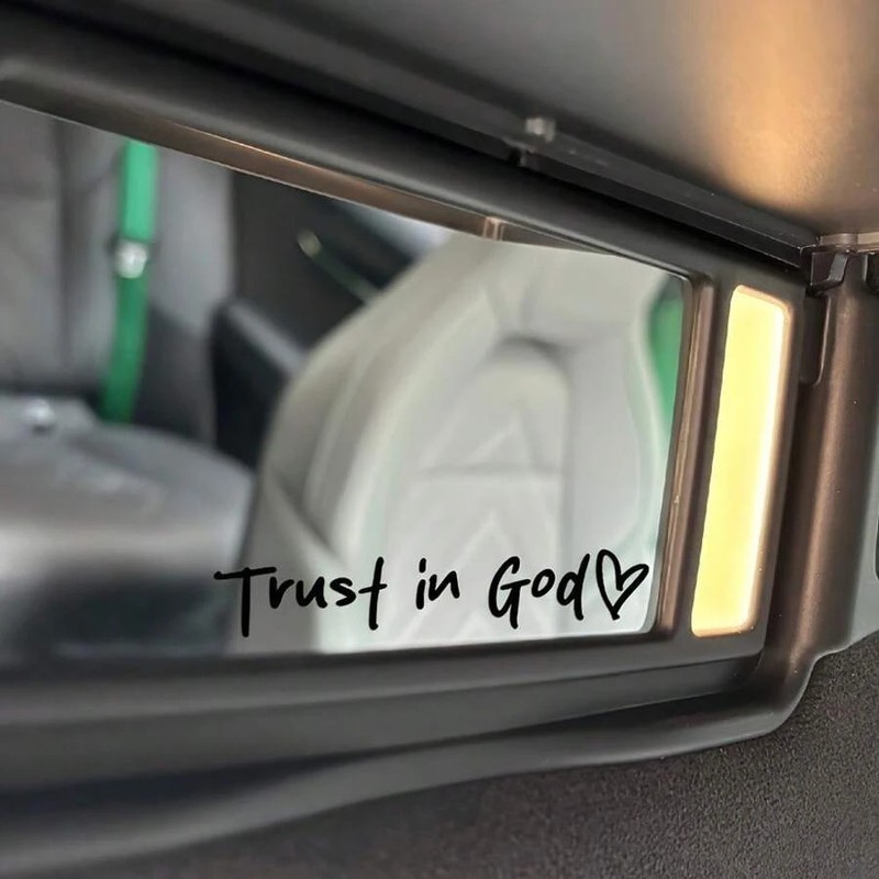 Christian Mirror Wall Sticker Trust In God Faith Hope Love Decor gallery