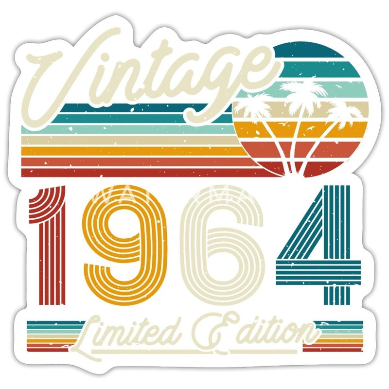 Vintage 1964 Limited Edition 60th Birthday Gift Sticker, max. 4 x 4" gallery