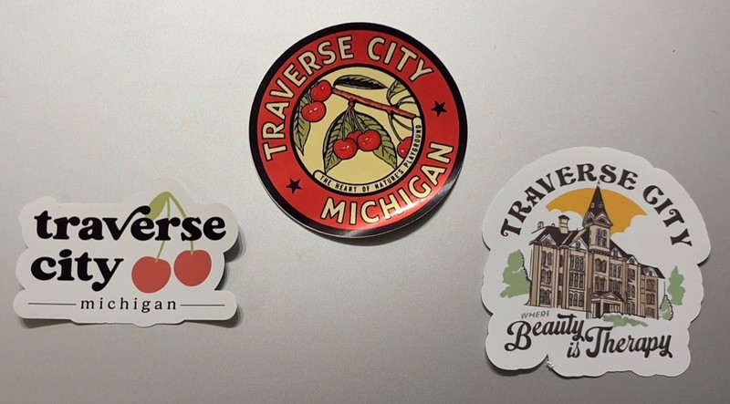 Traverse City Michigan Cherry Sticker Pack (3 Stickers) 3”