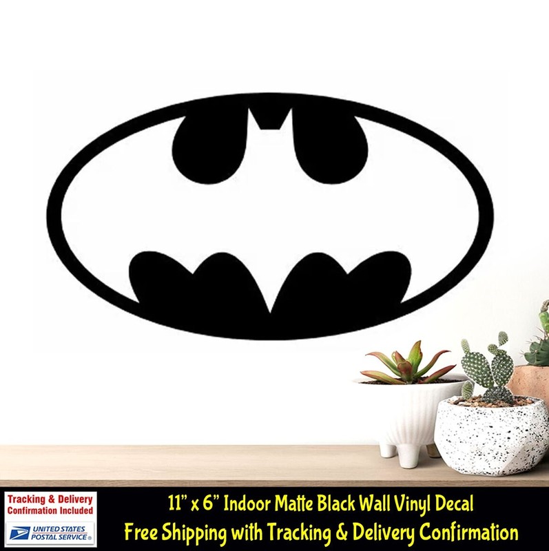 Batman Superhero Signal – 11″ x 6″ Indoor Matte Black Vinyl Wall Decal Doors etc