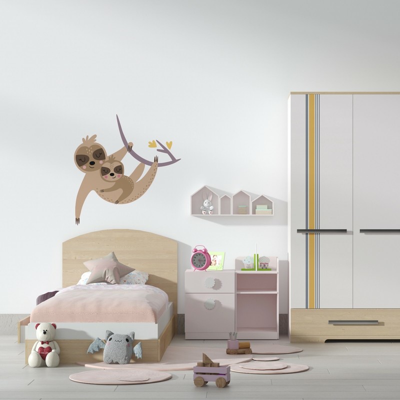 Adhesive Home Art Sloth Family Decor Design Kids Bedroom Animal Vinyl Wall Decal gallery