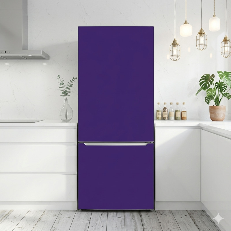 Violet Solid Color Refrigerator Skin Easy Apply Vinyl Wrap