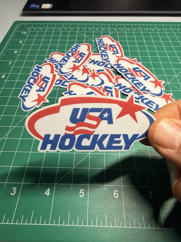 Team USA Hockey Logo - Laminated Vinyl Sticker - 4"x1.5" GOLD MEDAL gallery