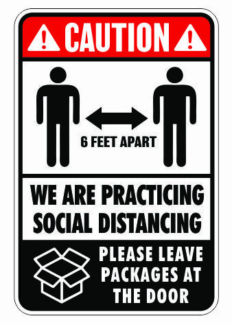 12×18 Social Distancing Vinyl Decal Sticker Safety Warning Caution Quarantine
