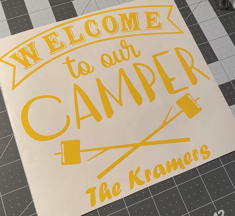 Vinyl Decal for Window- Welcome to Our Camper (May be Customized w/ Name & Date) gallery