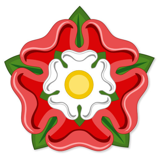 Tudor Rose Flag car bumper sticker window decal 5″ x 5″
