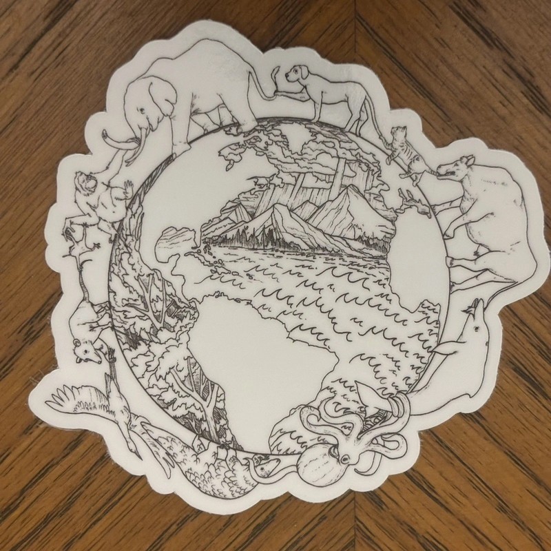 PLANET PALS - Animal Love - Earth Day - stickers 3x3 - 100% ORIGINAL ARTWORK
