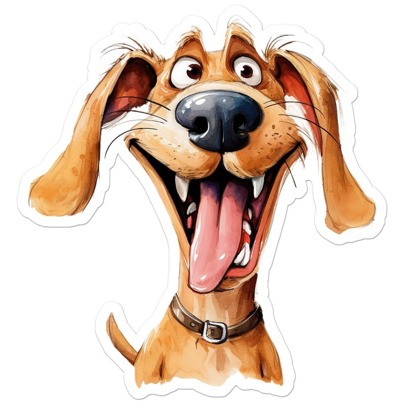 Funny Happy Dog – Vinyl Decal Sticker – Car Window Laptop – ebn12342