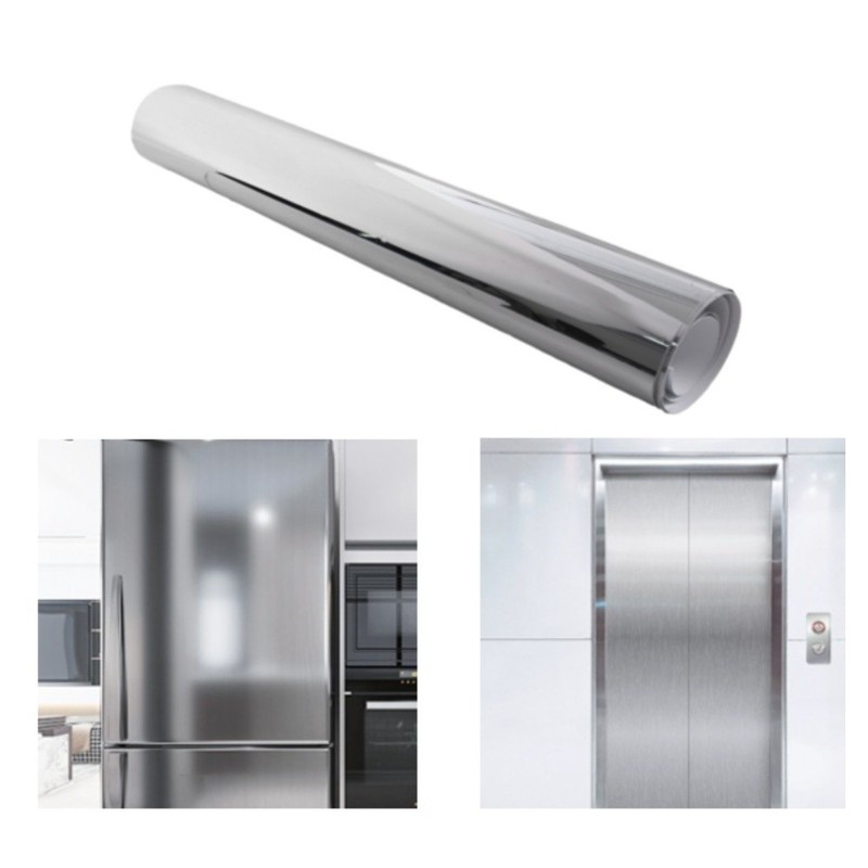 30x100cm Silver Mirror Sticker PVC Material for Home For Wall Decoration gallery