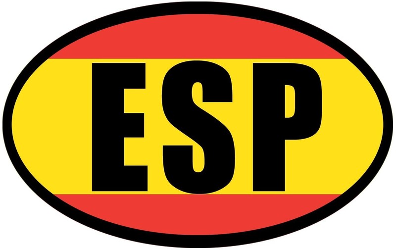 ESP Spain Flag Sticker Decal travel spanish espana oval