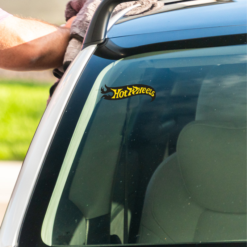 Racing Flame Vinyl Sticker 5 W x 2 H in Decal for Toolbox And Laptop - Yellow gallery
