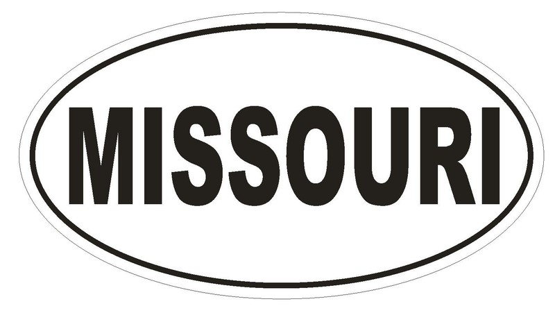 Missouri Oval Bumper Sticker or Helmet Sticker D2353 Decal Euro Oval