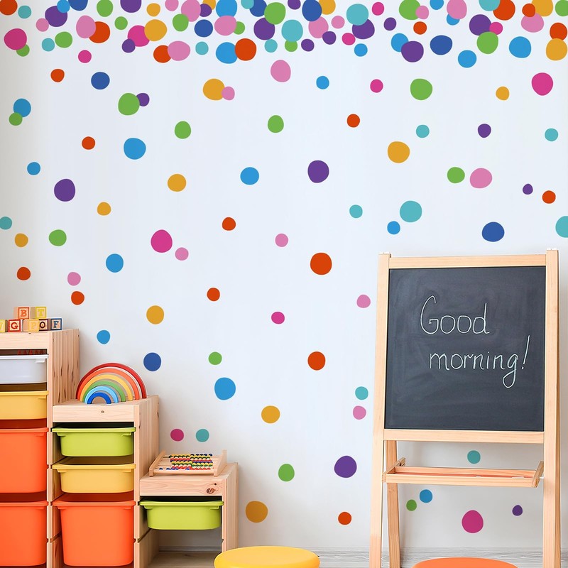 10 Sheets Polka Dot Wall Decals Irregular Colorful Dots Wall Stickers Peel an... gallery