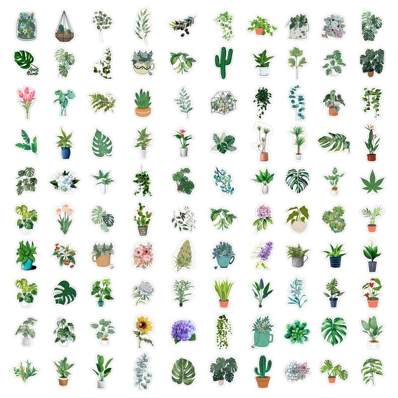 200pcs Leaf Stickers Pack, Plants leaf flower Stickers, #029047223 gallery