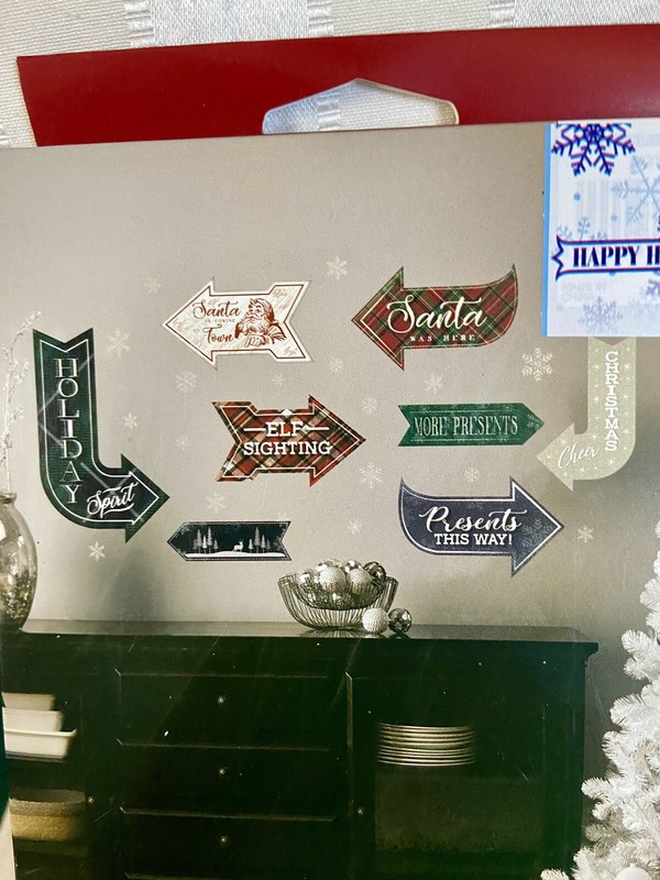 Repositional Christmas Wall Clings Decor Box Of 8 Designs NEW! gallery