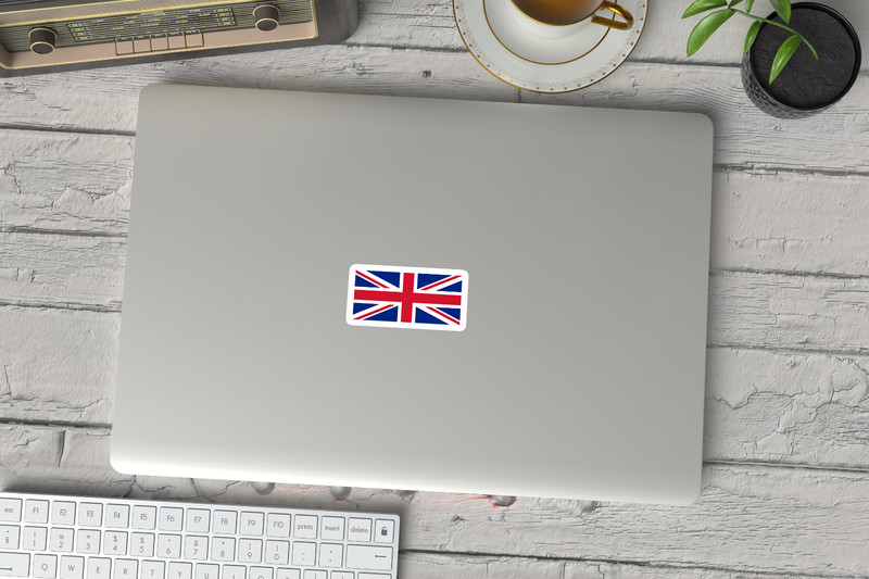 6 Pack Union Jack Waterproof Vinyl Stickers - British Flag Decals gallery