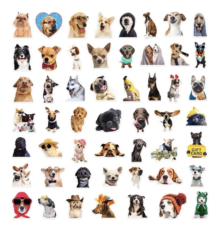 50pcs Funny Dog Stickers Puppy Animal Decals Waterproof Vinyl Gifts for Laptop gallery