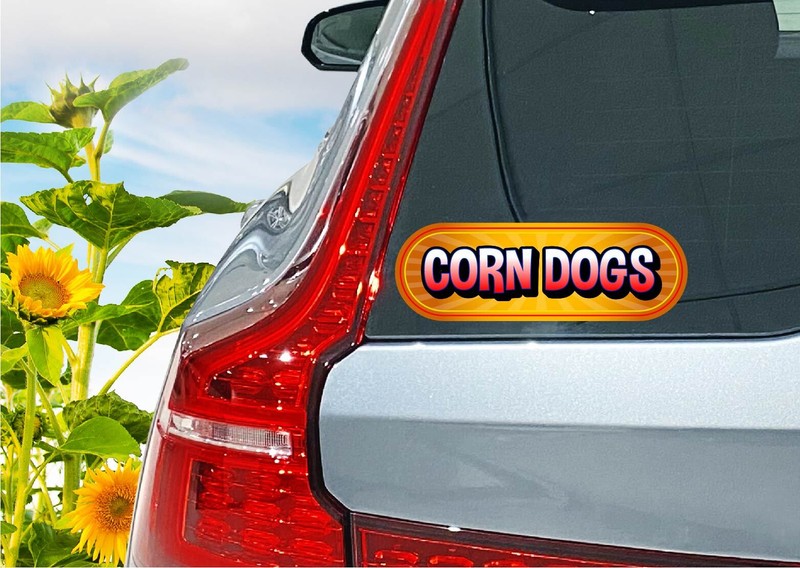 Corn Dogs Business Decal Sticker Restaurant Food Truck Advertising Fair Retro gallery