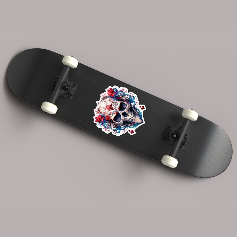 Skull Hearts Roses - Vinyl Decal Sticker - Car Window Laptop - ebn11592 gallery