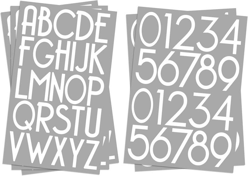 2 Inch Self-Adhesive Vinyl Alphabet Letters Numbers Kit, Modern Mailbox Numbers