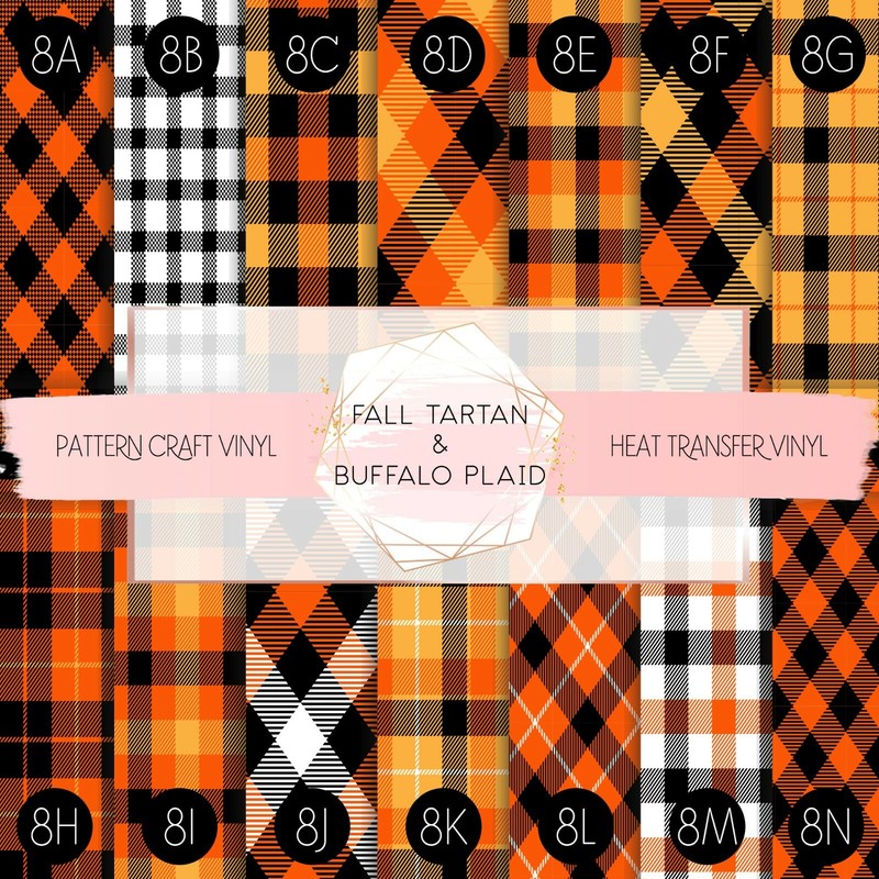 Tartan Buffalo Plaid Pattern Vinyl Siser HTV & Adhesive Craft Vinyl Oracal