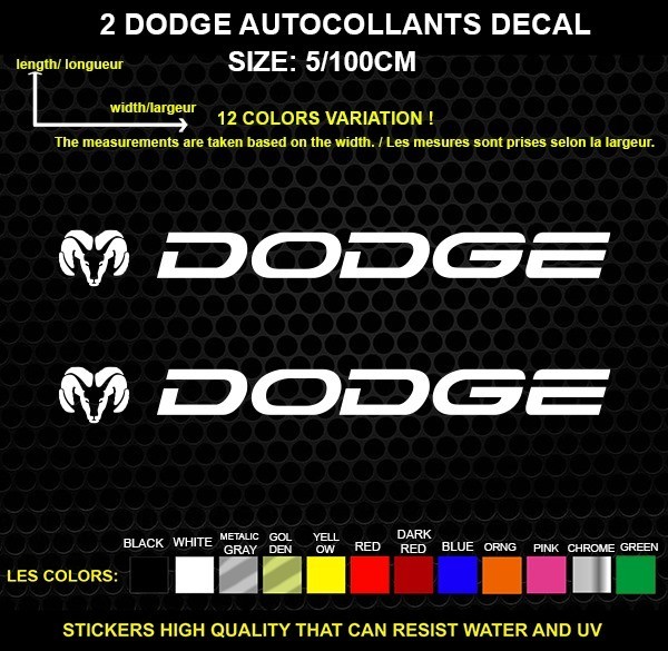 2 DODGE LOGO sticker Genuine decal sticker WATERPROOF