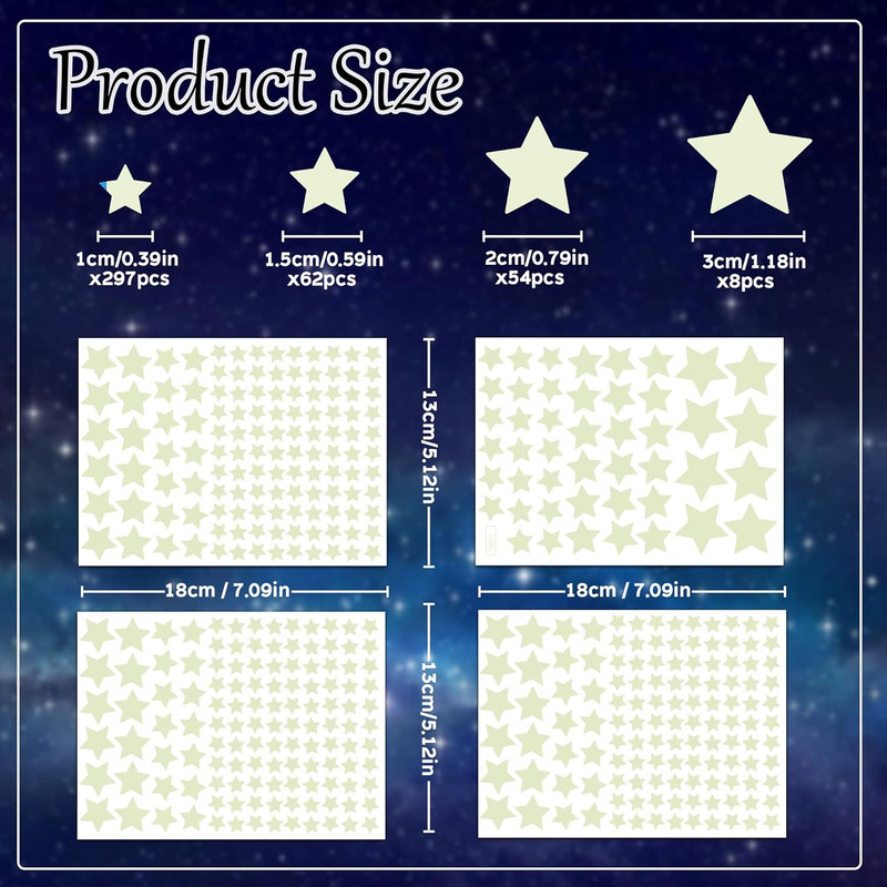 421Pcs Glow in the Dark Stars Ceiling Stars Glow in Dark Space Planet Universe G gallery