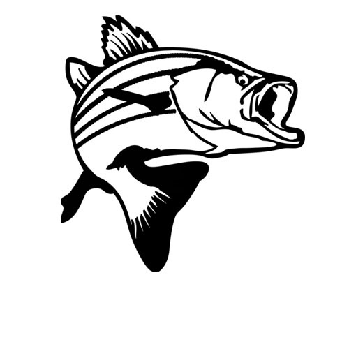 Bass fish jumping Decal Sticker for Car Window Truck Wall Decor Macbook Laptop