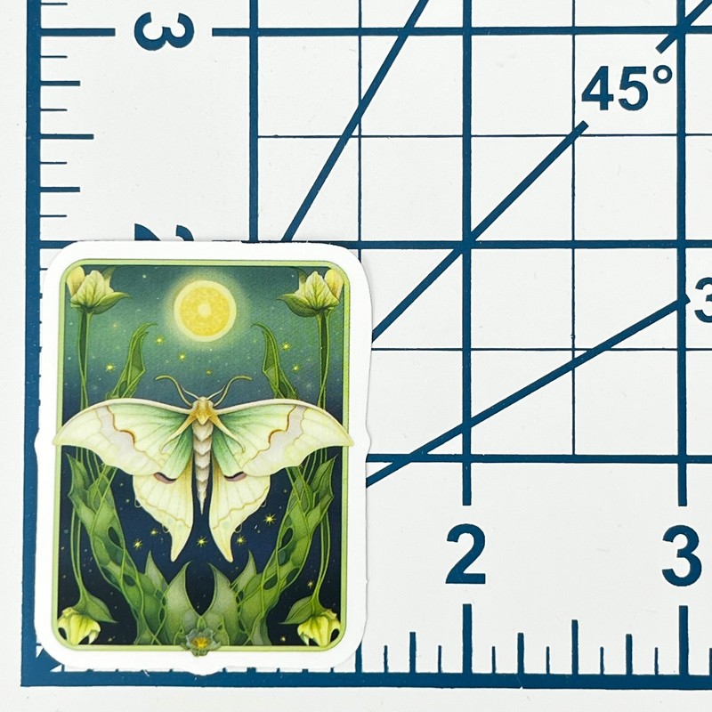 Tarot Style Luna Moon Moth Vinyl Sticker Vintage Celestial Insect Journal Laptop gallery