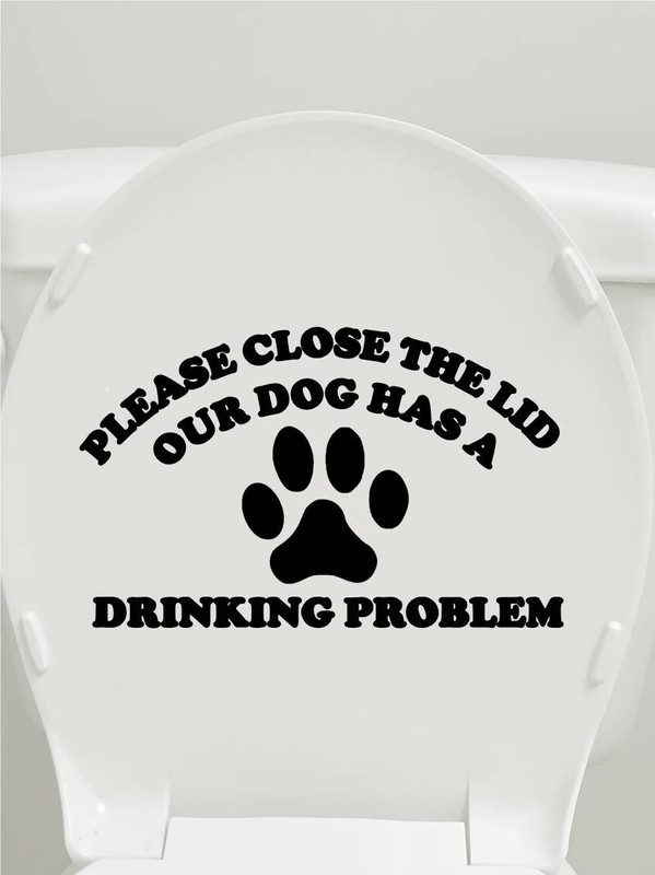 Please Close the Lid Dog toilet Seat OS 237 vinyl 8″ Decal Sticker pet