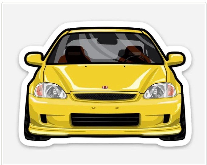 3” Civic Sticker Eg Ej Ek Type R Matte Finish Dishwasher Safe