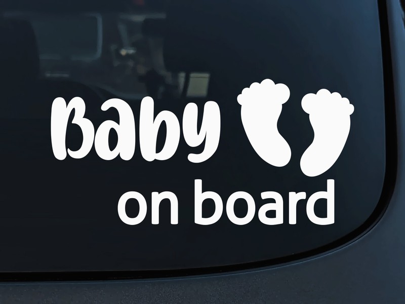 EMPIRE DESIGN Baby on Board Car Sticker Tiny Human Shower Gift Vinyl Decal