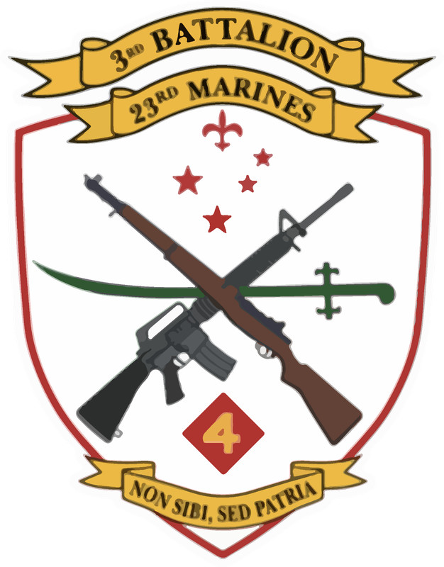 US Marine Corps Badge Sticker 3rd Battalion 23rd Marines Lone Wolves