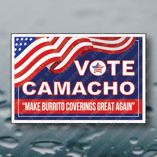Vote Camacho Idiocracy Anti Biden Trump Harris Political Sticker 6x4INCH