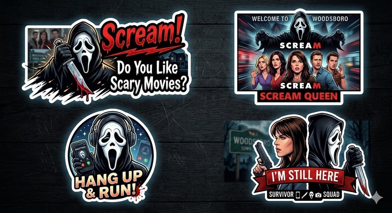 4 Scream Stickers Decal Phone Laptop
